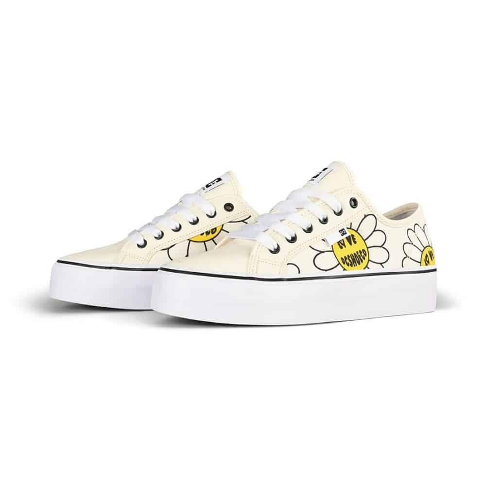 DC Women's Manual Platform Shoes - White/Black/Flower