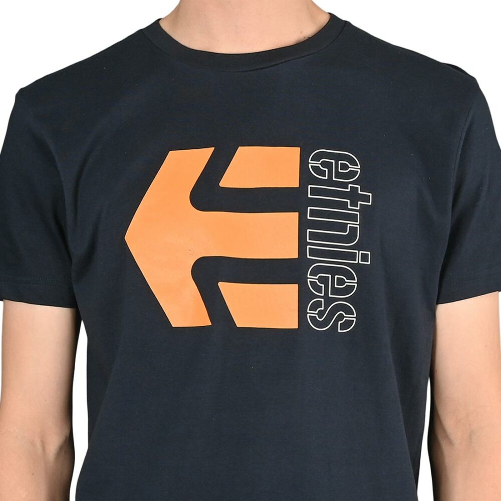 Etnies Corp Combo S/S T-Shirt - Navy/Orange/White