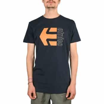 Etnies Corp Combo S/S T-Shirt - Navy/Orange/White