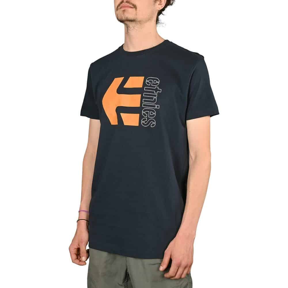 Etnies Corp Combo S/S T-Shirt - Navy/Orange/White