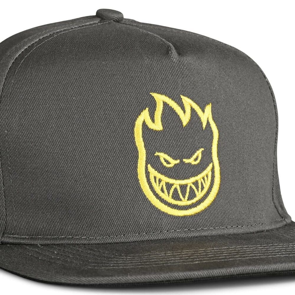 Spitfire Bighead Snapback Hat - Charcoal/Yellow