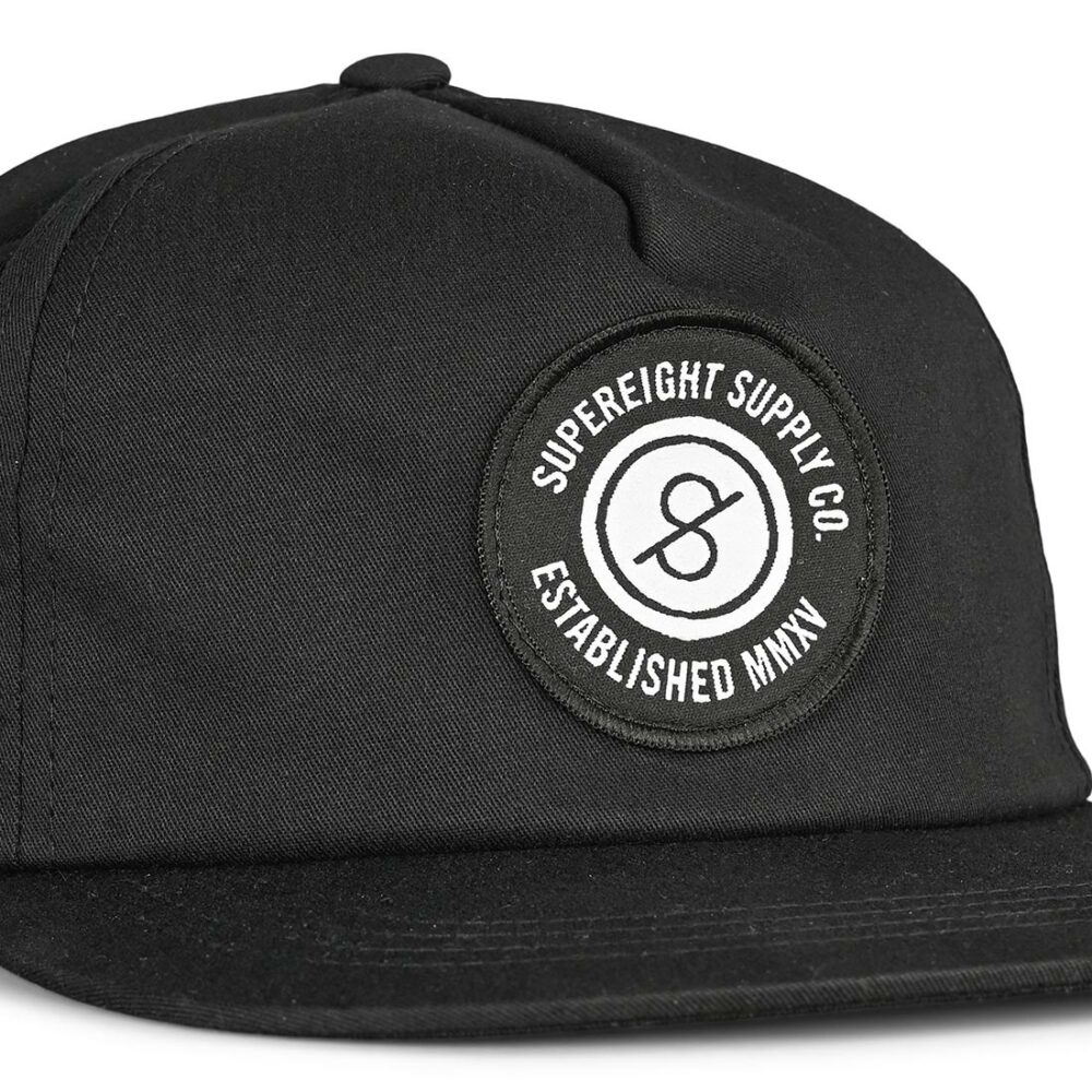 Supereight Supply Co Patch Unstructured Snapback Cap - Black