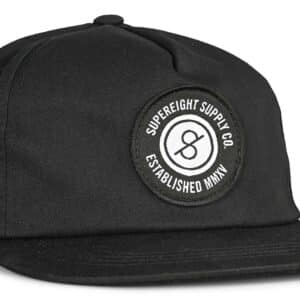 Supereight Supply Co Patch Unstructured Snapback Cap - Black