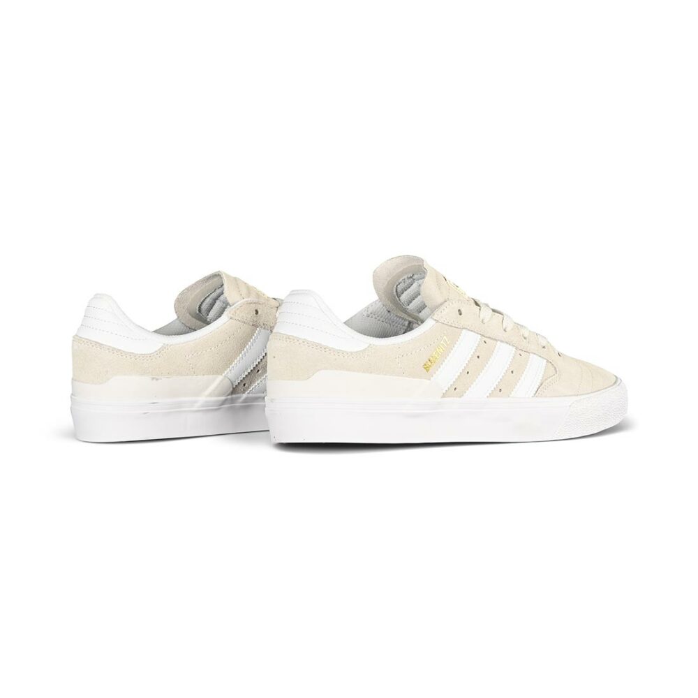 Adidas Busenitz Vulc II Skate Shoes - Crystal White/White/Gold Metallic