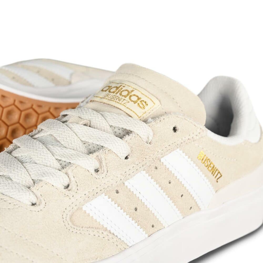 Adidas Busenitz Vulc II Skate Shoes - Crystal White/White/Gold Metallic