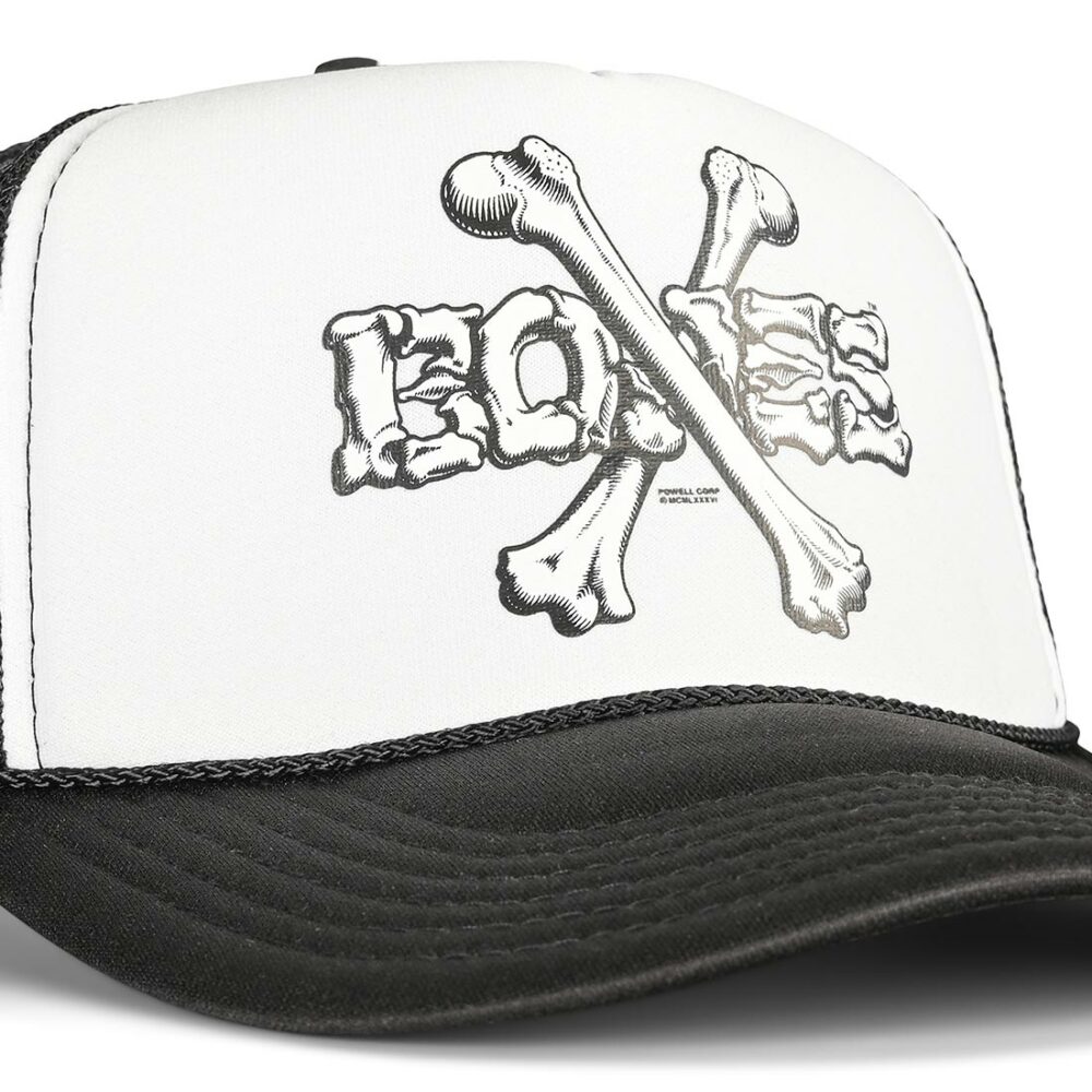 Powell Peralta Cross Bones Trucker Cap - Black/White