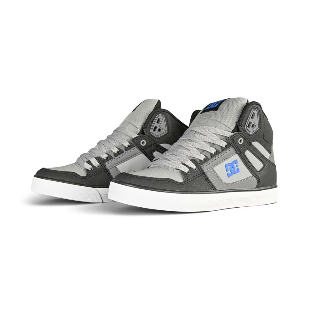 DC Pure High Top WC Skate Shoes - Black/Grey/Blue