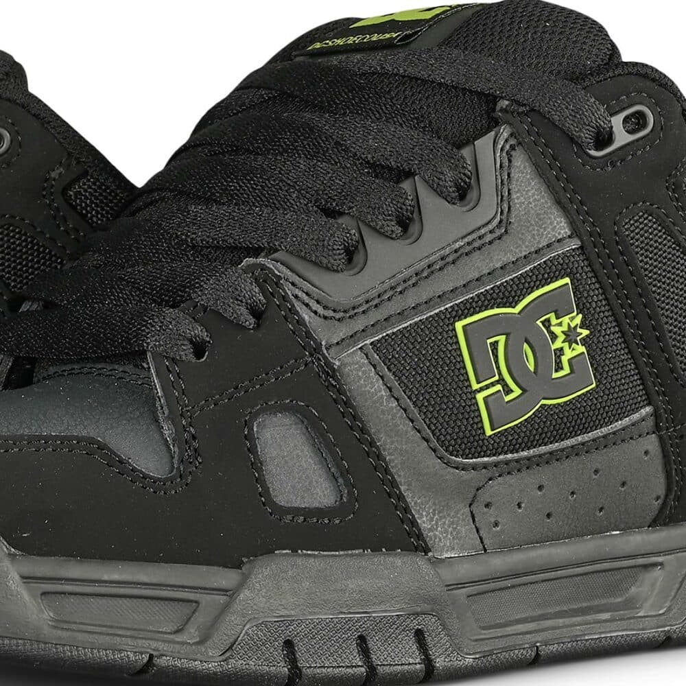 DC Stag Skate Shoes - Black/Lime