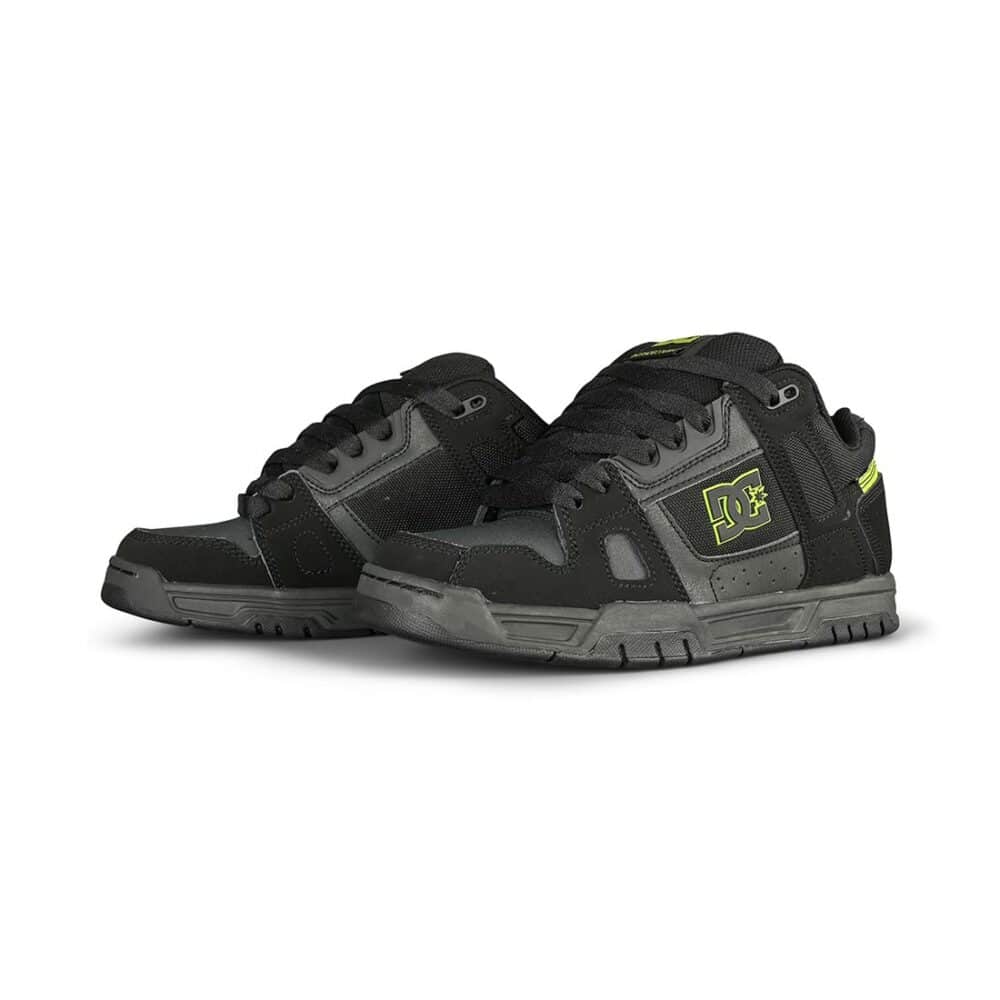 DC Stag Skate Shoes - Black/Lime