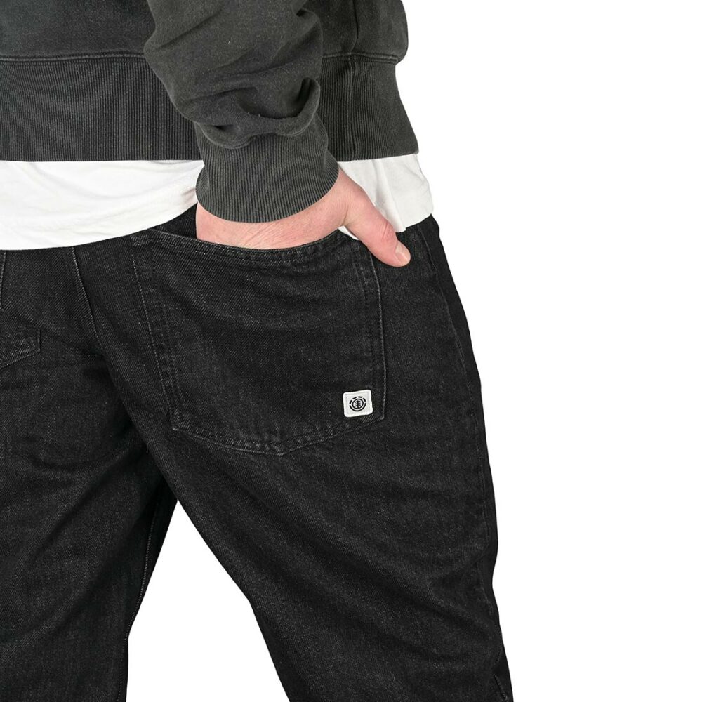 Element Regular Straight-Tapered Fit Jeans - Washed Black