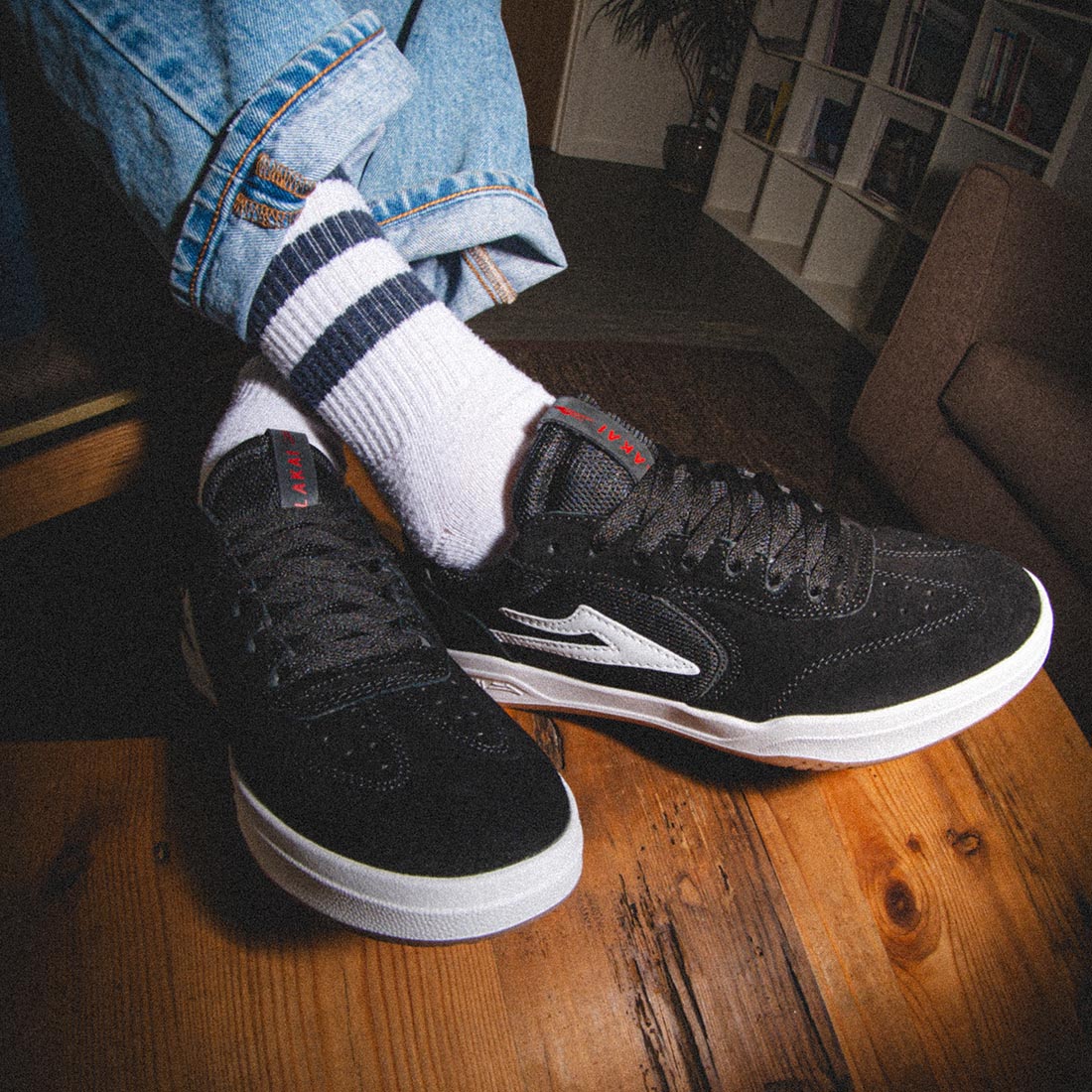 Lakai Atlantic Skate Shoes Black White Supereight