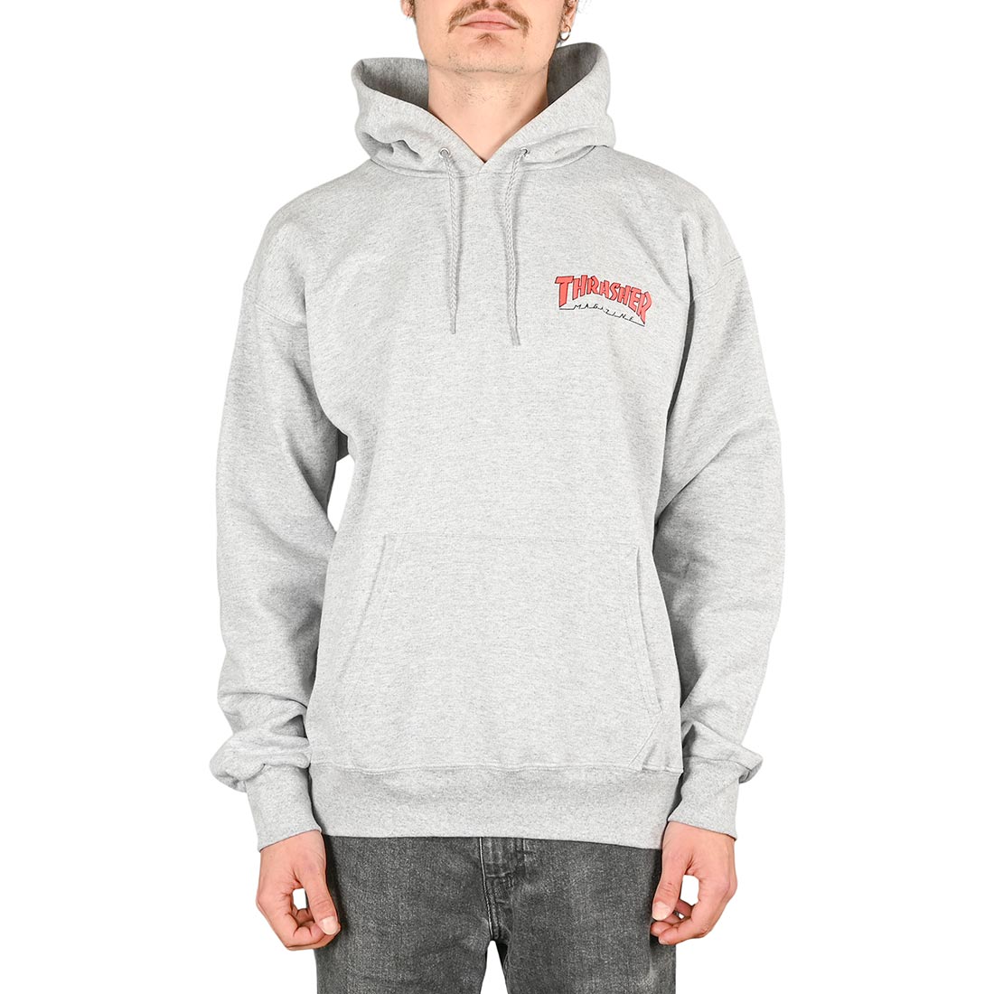 Thrasher Little Outline Pullover Hoodie - Grey