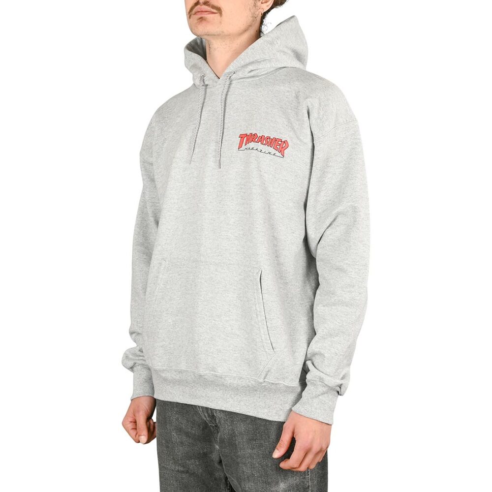 Thrasher Little Outline Pullover Hoodie - Grey