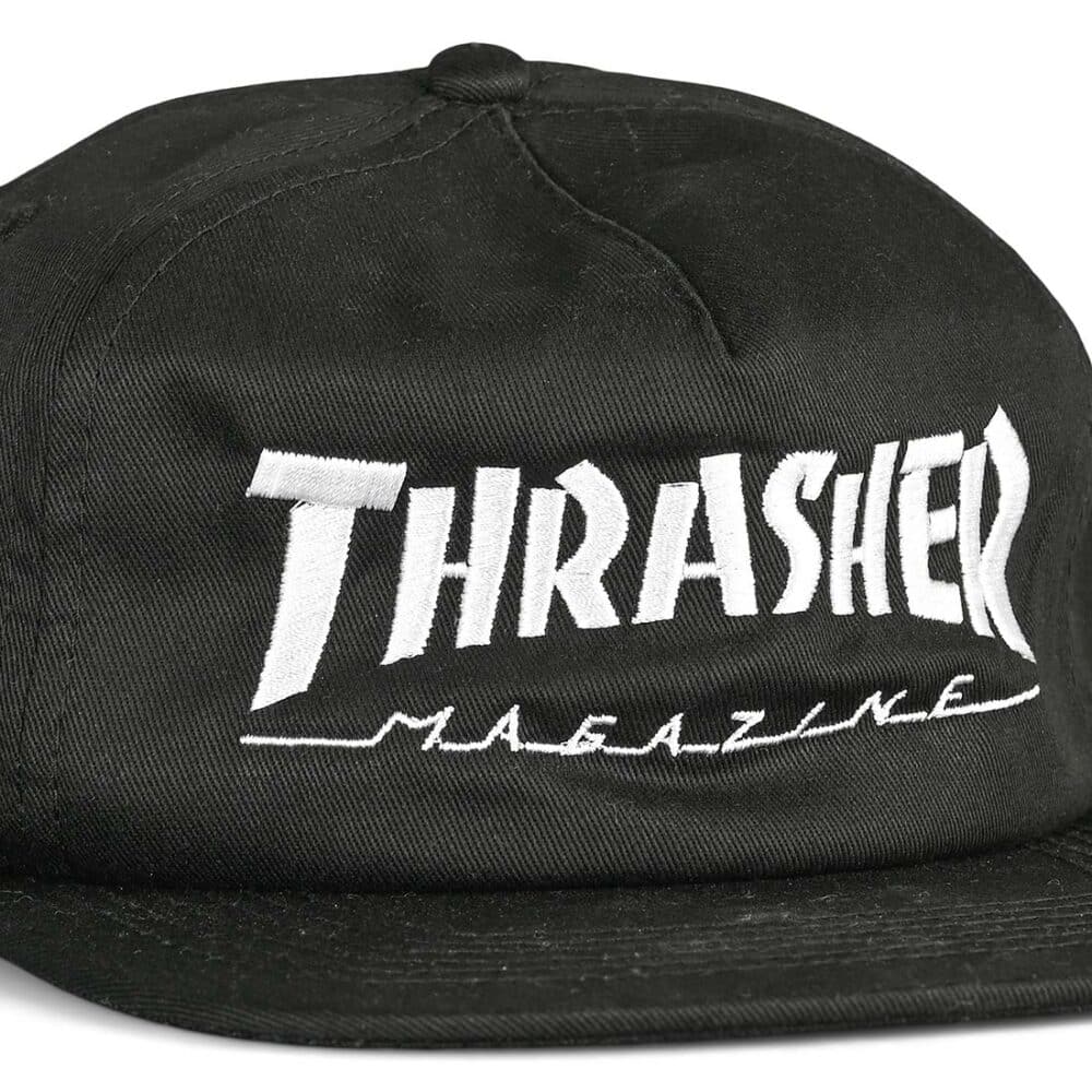 Thrasher Mag Logo Snapback Cap - Black/White