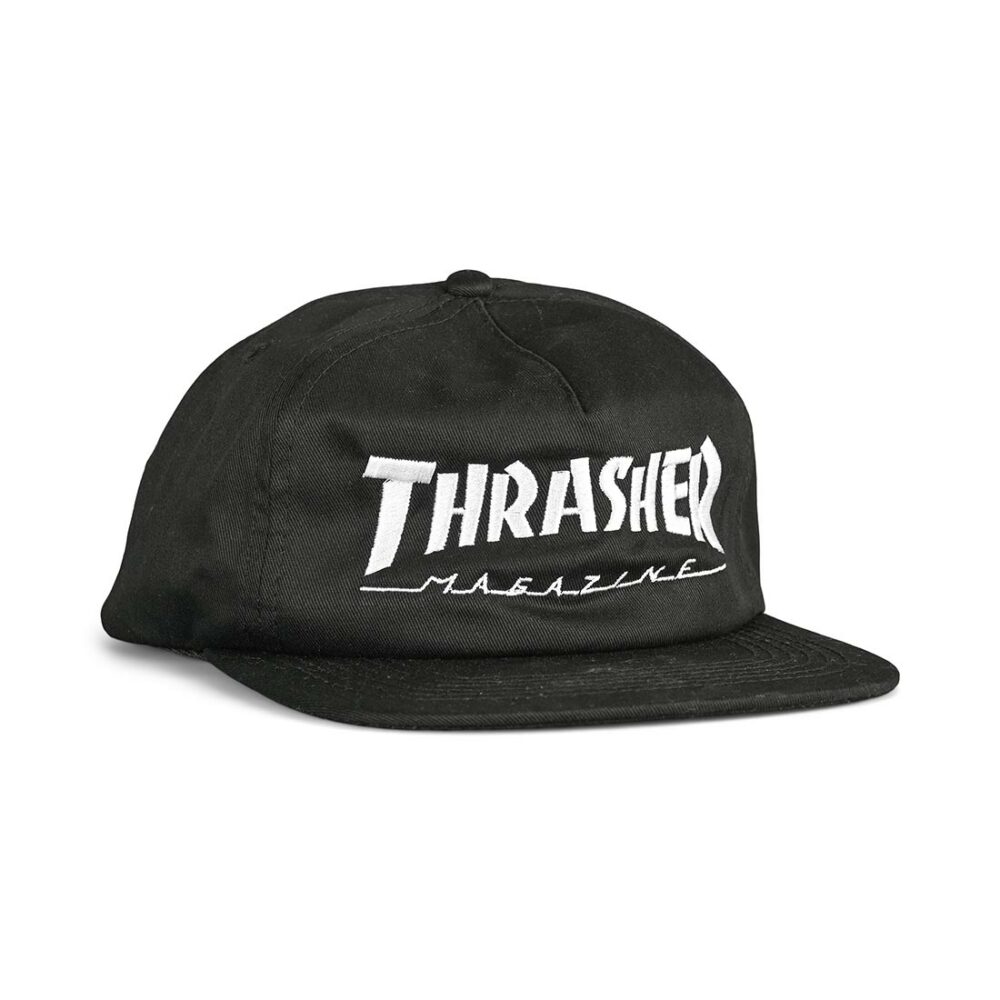 Thrasher Mag Logo Snapback Cap - Black/White