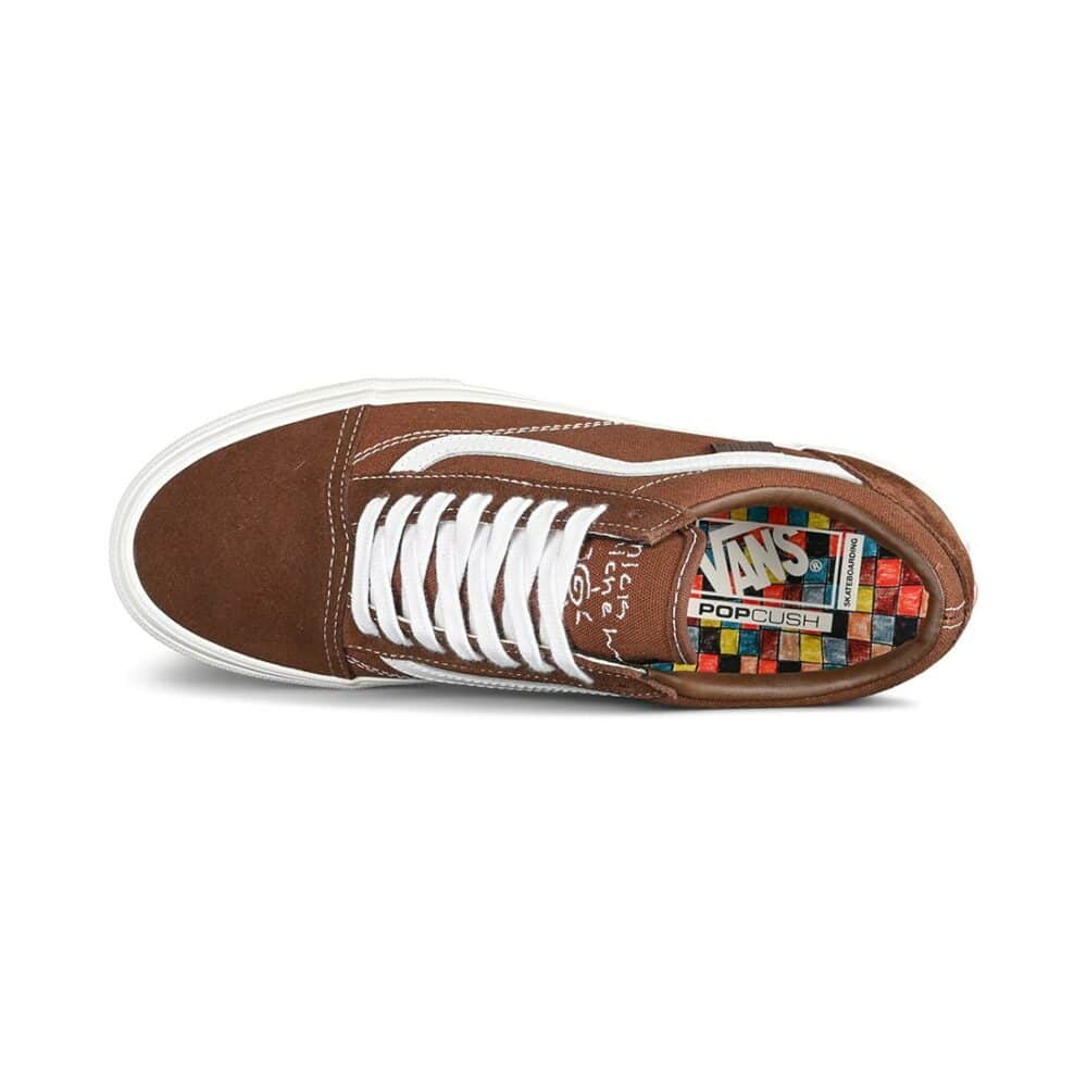 Vans Nick Michel Old Skool Skate Shoes - Brown/White