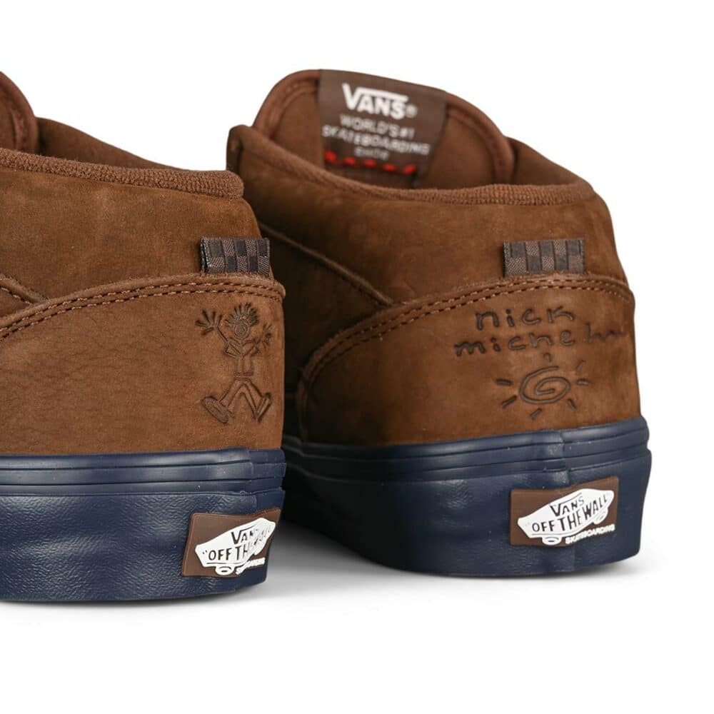 Vans Nick Michel Half Cab Skate Shoes - Brown/Navy