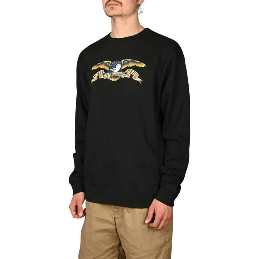 Anti Hero Eagle Crew Sweater – Black/Blue