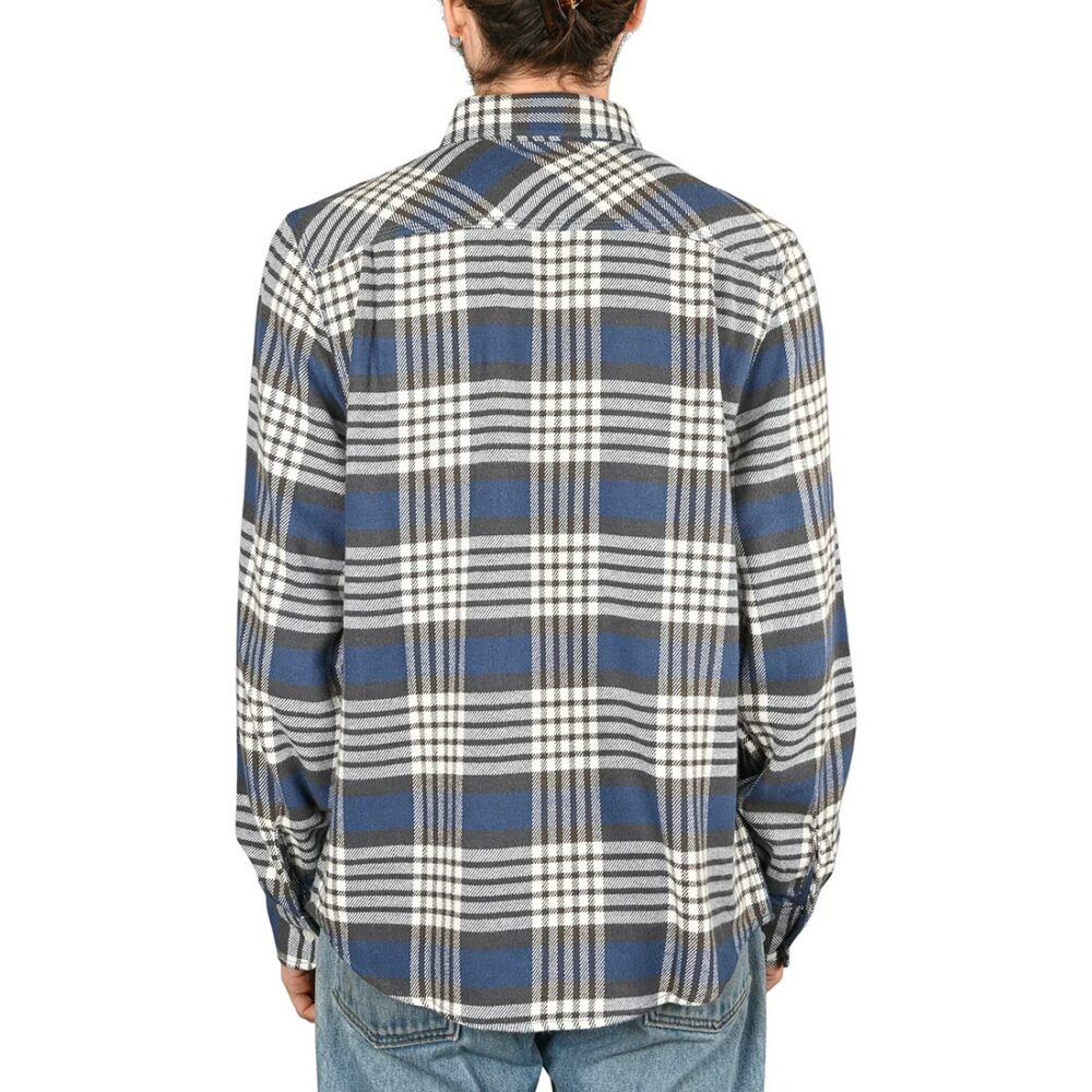 Brixton Bowery L/S Shirt - Pacific Blue/Whitecap/Black