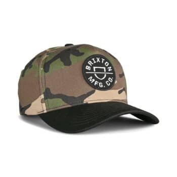 Brixton Crest C MP Snapback Cap - Camo Surplus/Black