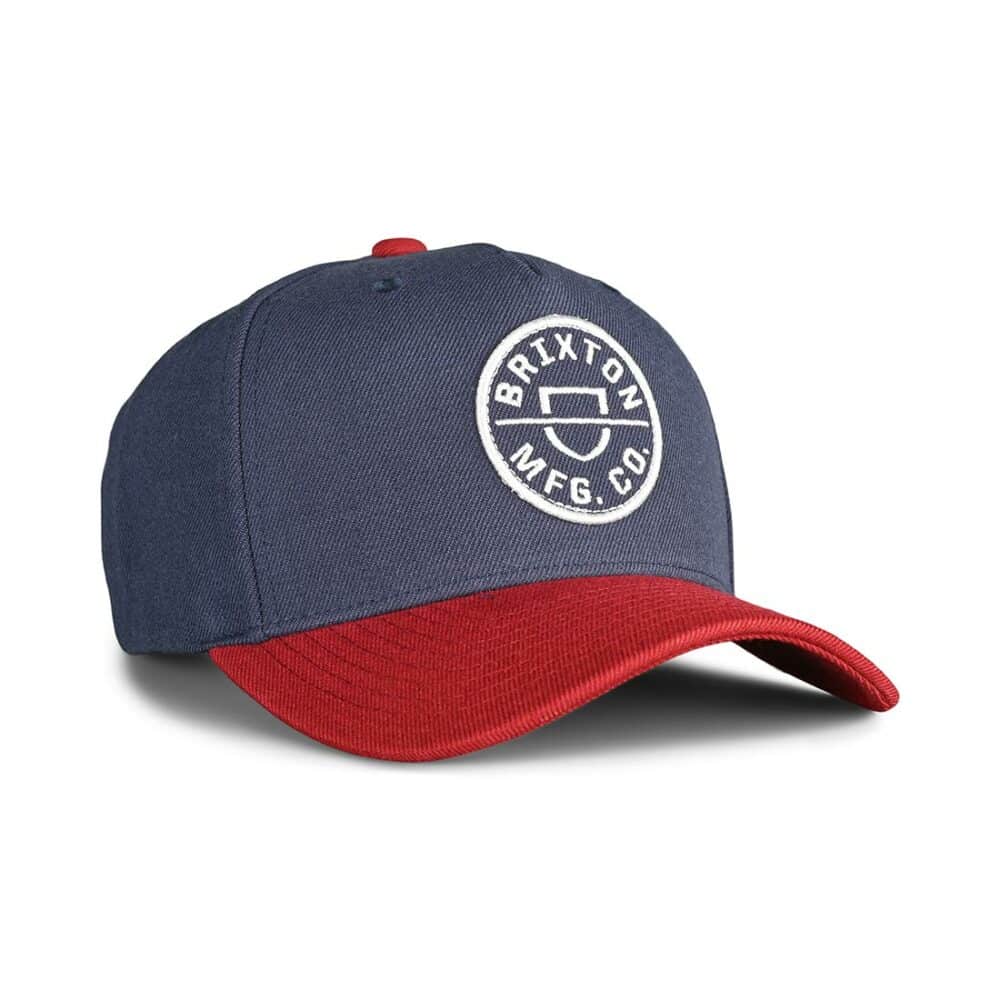 Brixton Crest C MP Snapback Cap - Washed Navy/Island Berry