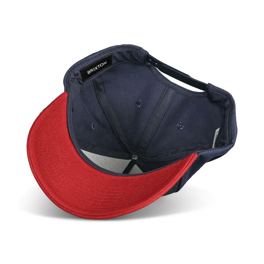 Brixton Crest C MP Snapback Cap - Washed Navy/Island Berry