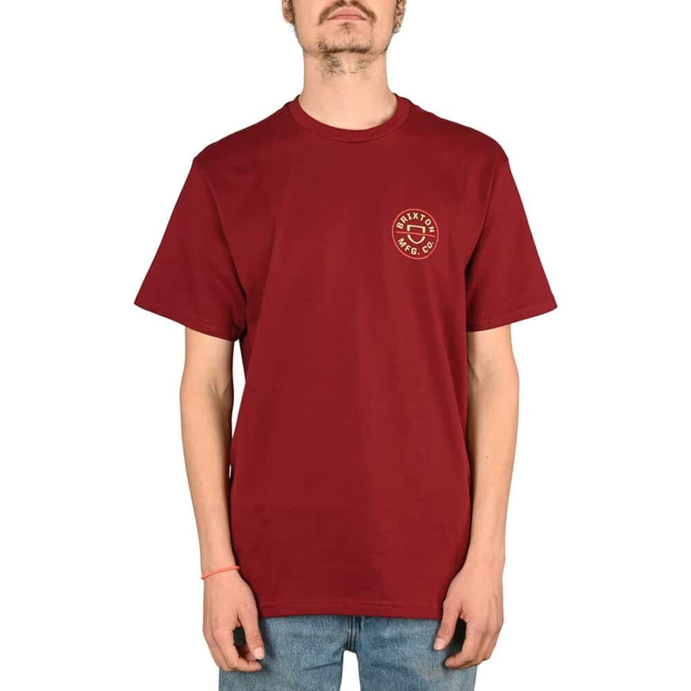 Brixton Crest II S/S T-Shirt - Island Berry/Straw/Burnt Red