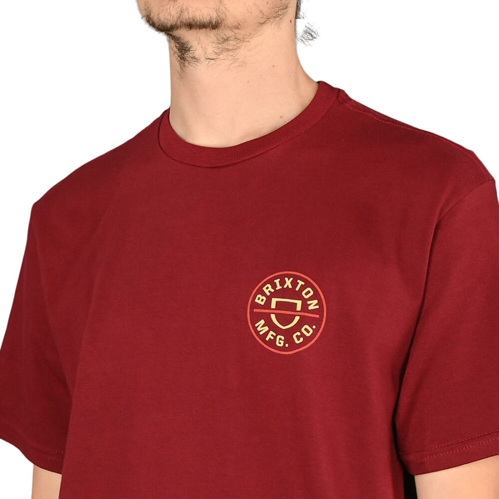 Brixton Crest II S/S T-Shirt - Island Berry/Straw/Burnt Red