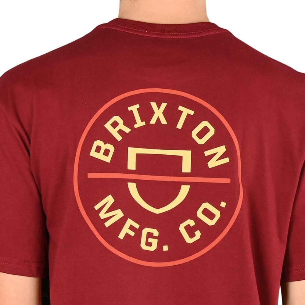 Brixton Crest II S/S T-Shirt - Island Berry/Straw/Burnt Red