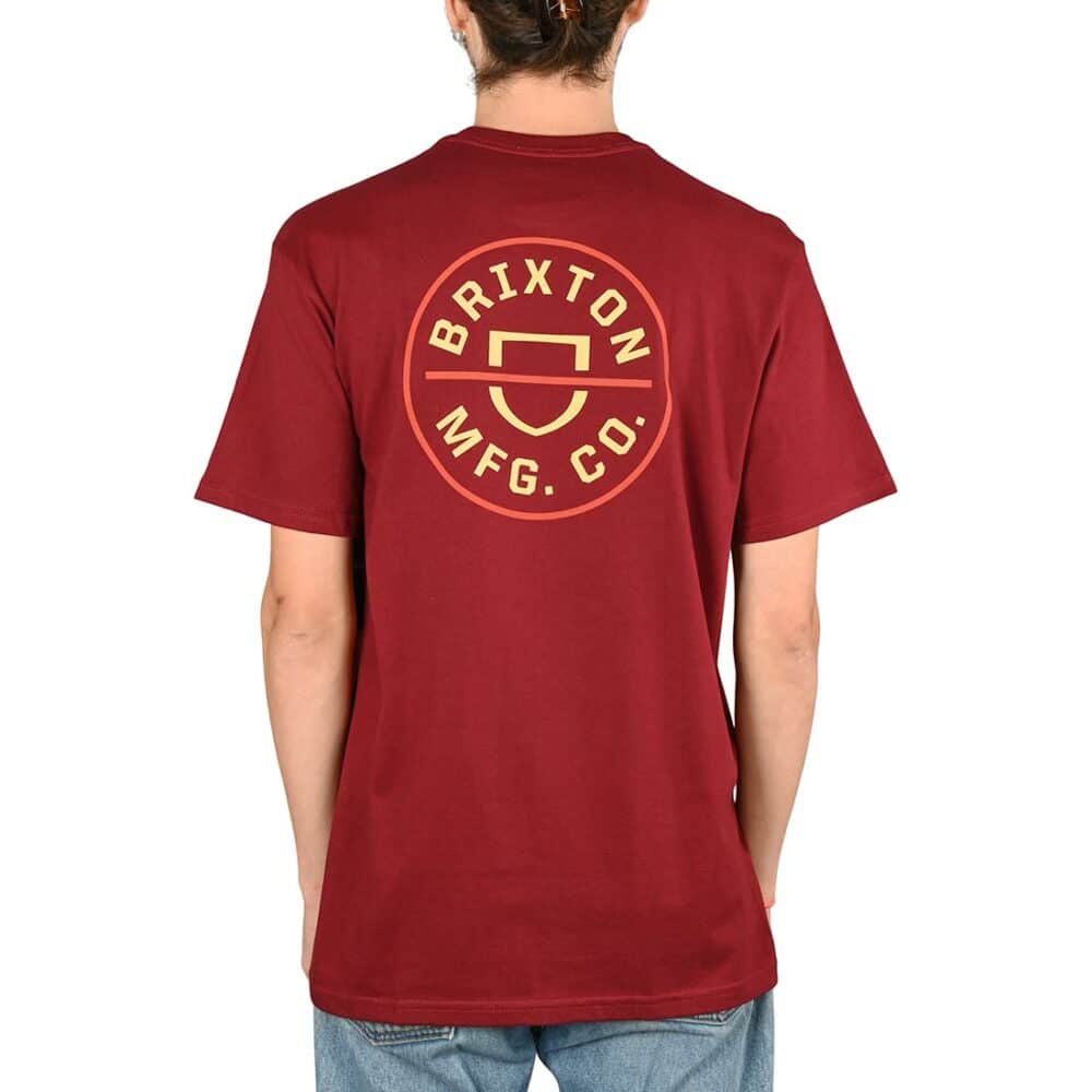 Brixton Crest II S/S T-Shirt - Island Berry/Straw/Burnt Red