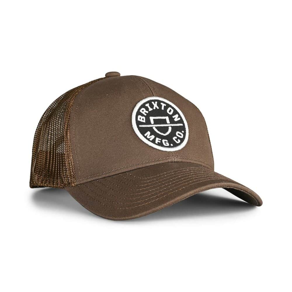 Brixton Crest X MP Mesh Back Trucker Cap - Dark Earth