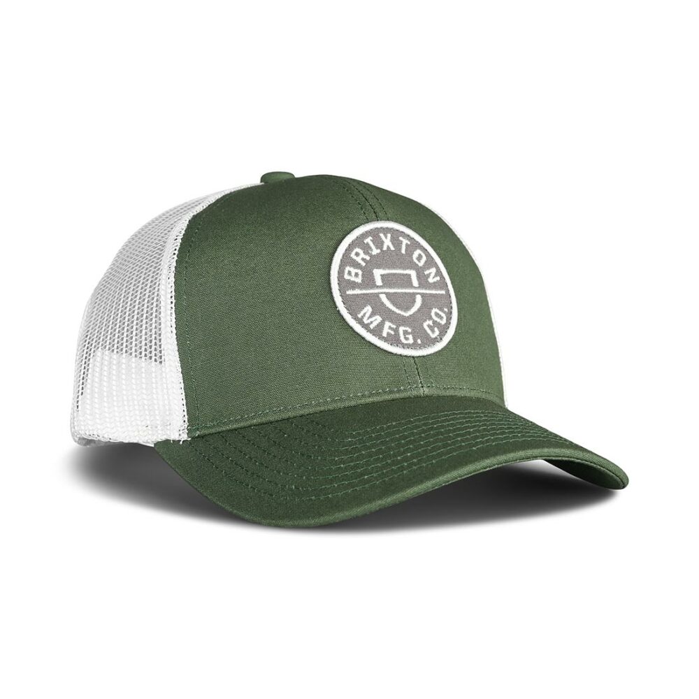 Brixton Crest X MP Mesh Back Trucker Cap - Spruce/White