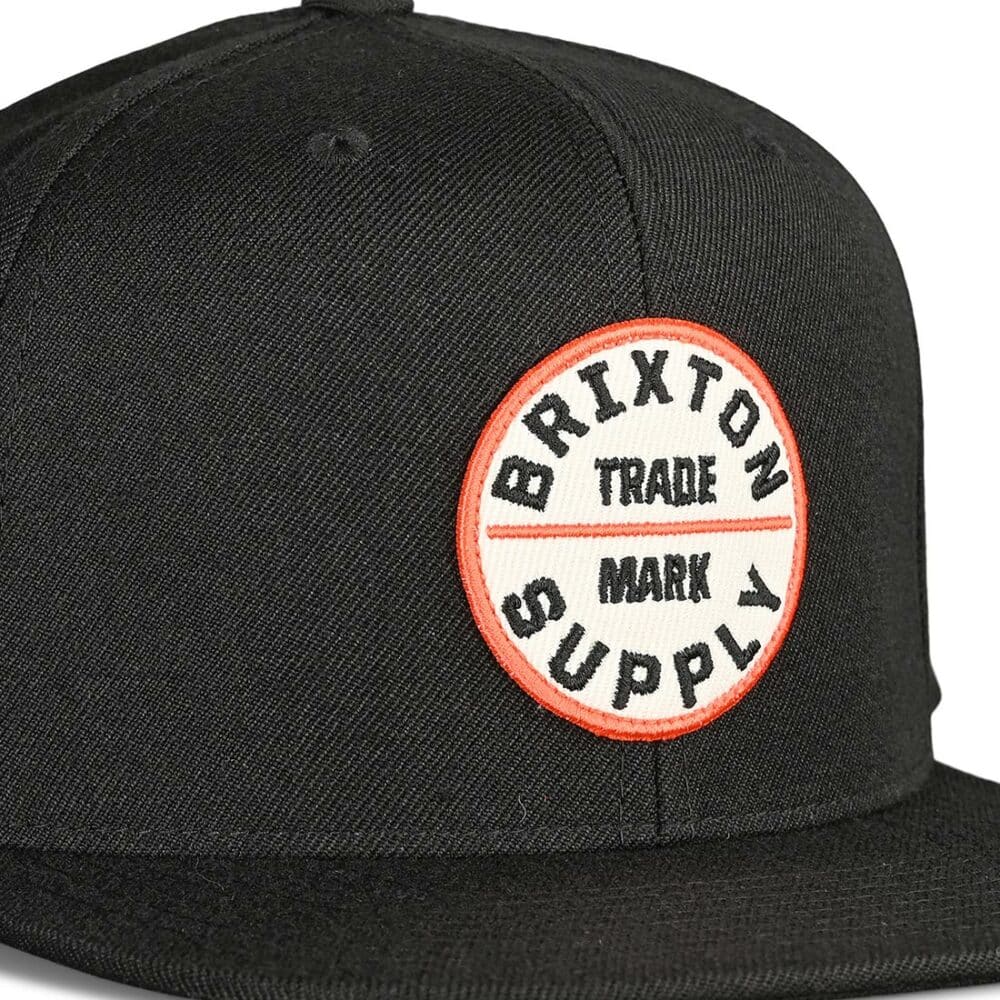 Brixton Oath III Snapback Cap - Washed Black/Orange