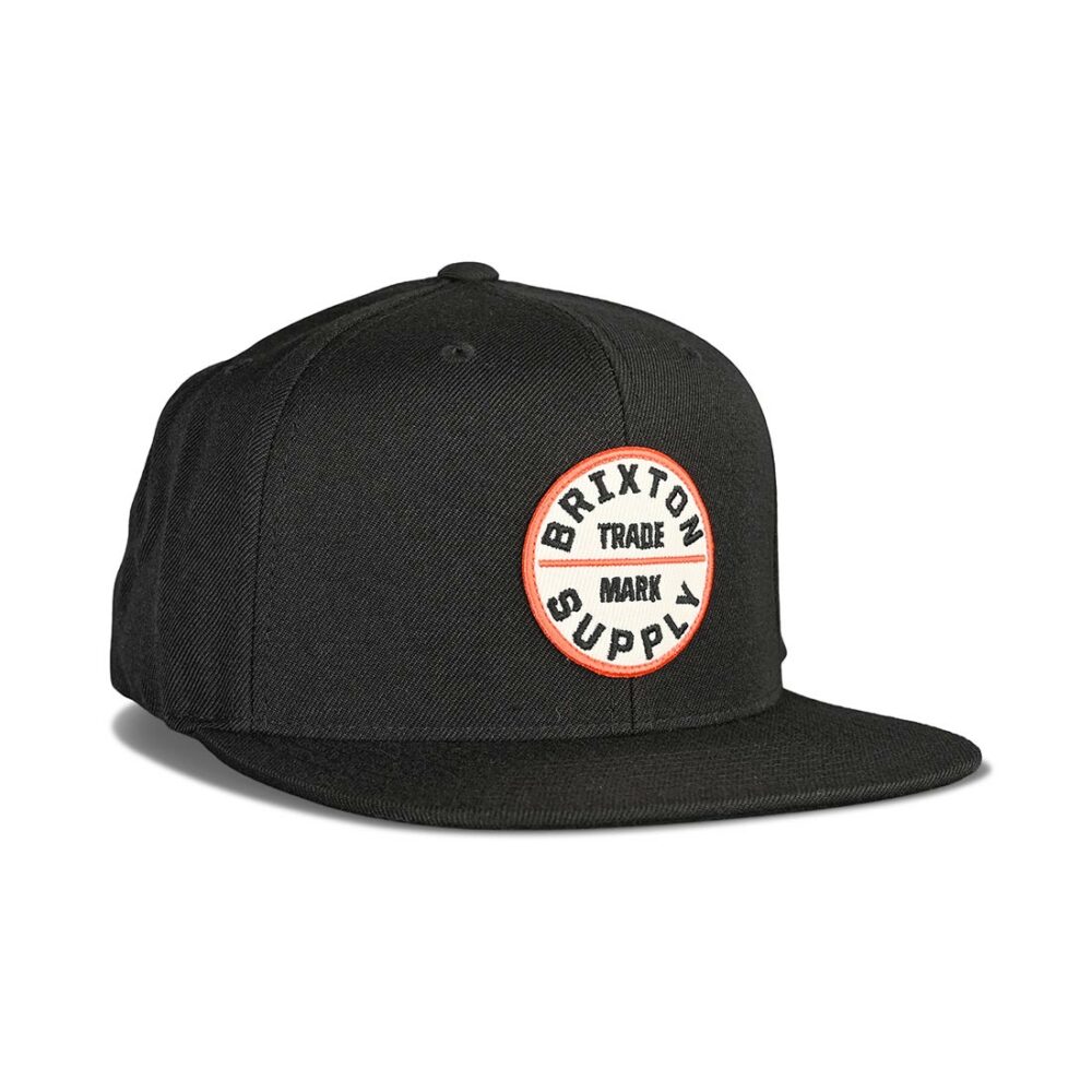Brixton Oath III Snapback Cap - Washed Black/Orange