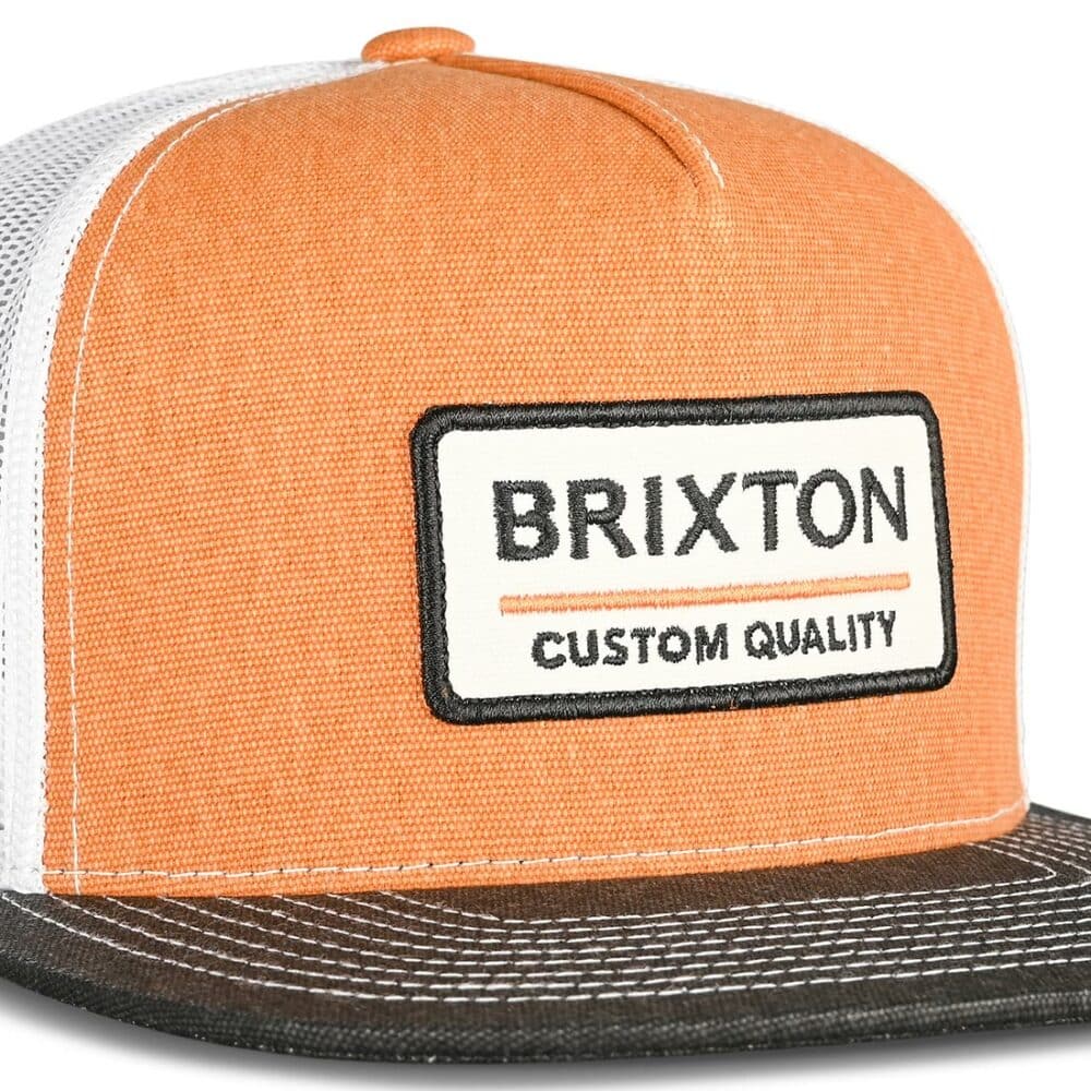 Brixton Palmer Proper MP Mesh Back Trucker Hat - Phoenix Orange/Black/White