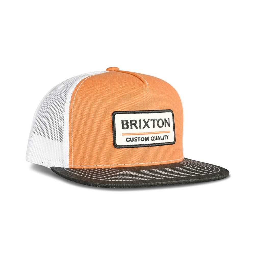 Brixton Palmer Proper MP Mesh Back Trucker Hat - Phoenix Orange/Black/White