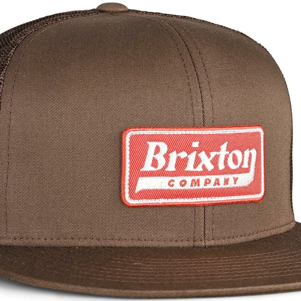 Brixton Steadfast HP Mesh Back Trucker Hat - Dark Earth/Burnt Red