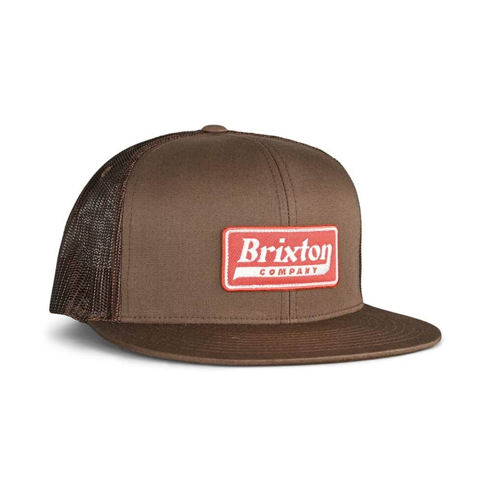 Brixton Steadfast HP Mesh Back Trucker Hat - Dark Earth/Burnt Red