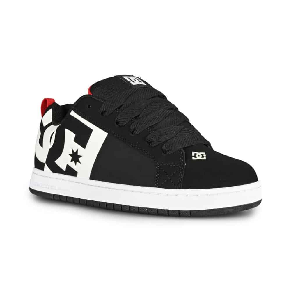 DC Court Graffik SQ Skate Shoes - Black/White/Red