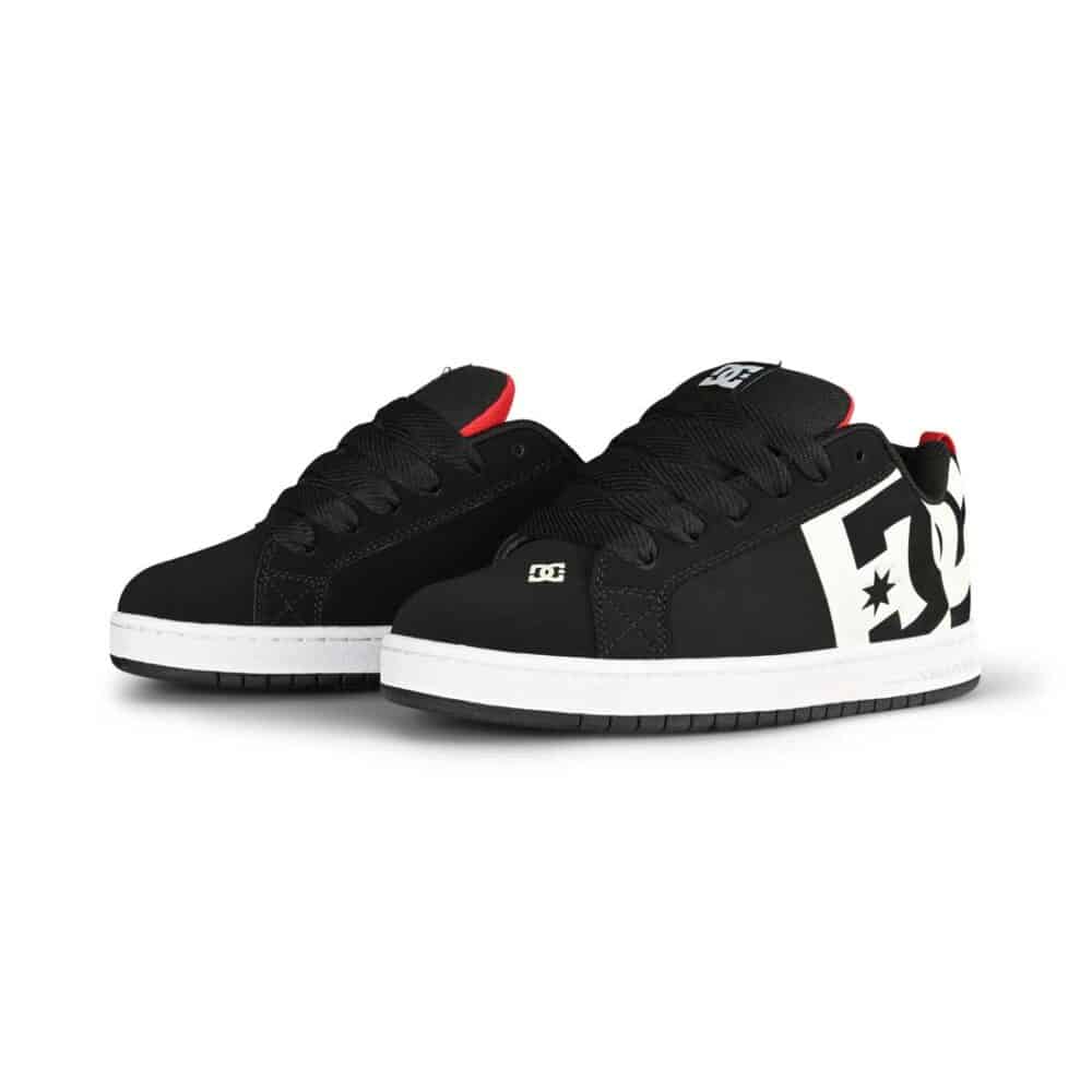 DC Court Graffik SQ Skate Shoes - Black/White/Red