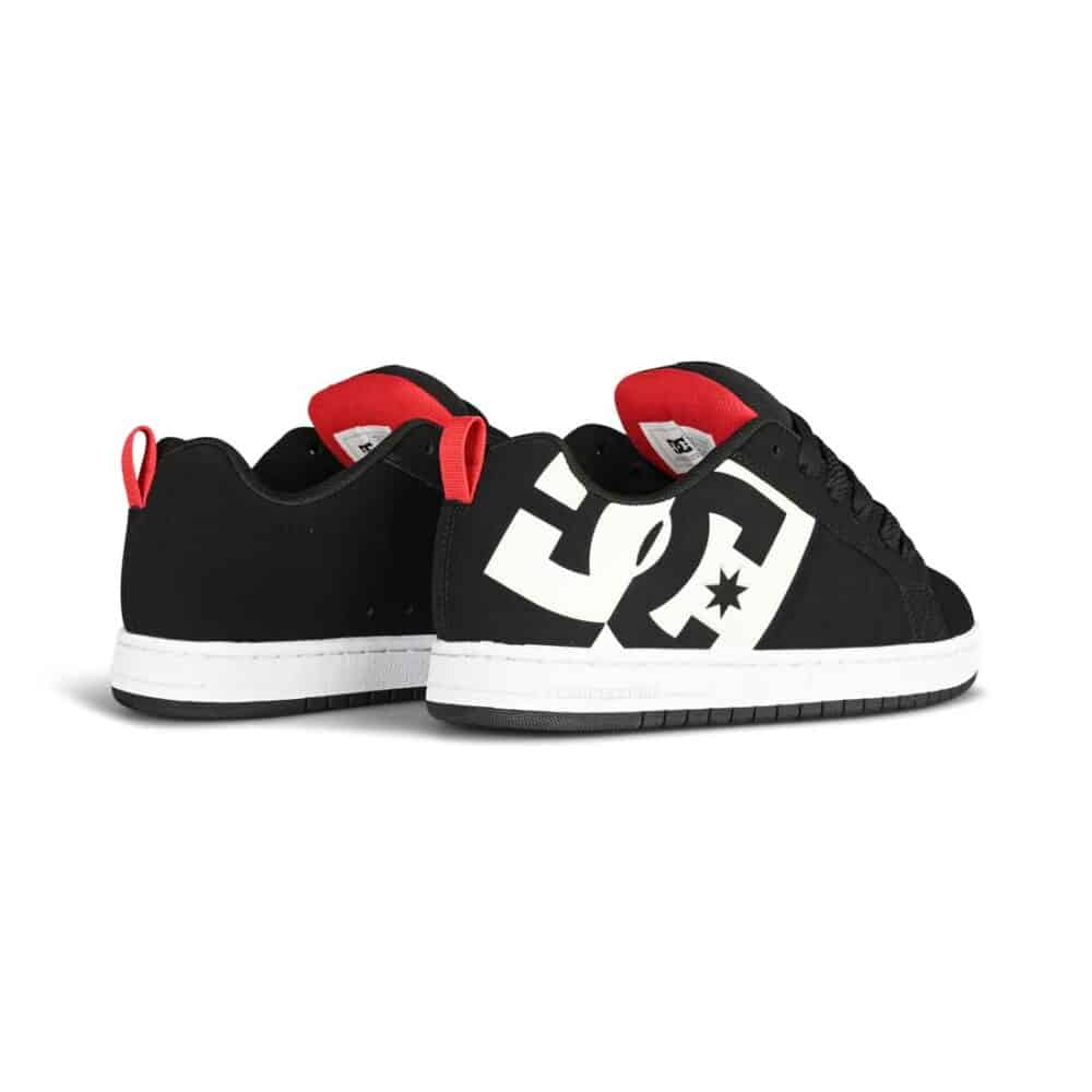 DC Court Graffik SQ Skate Shoes - Black/White/Red