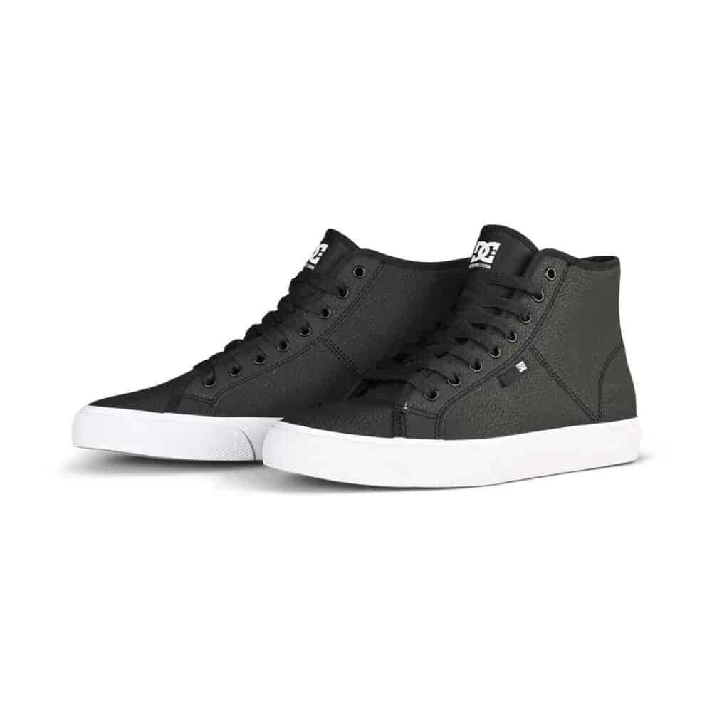DC Manual Hi RE Skate Shoes - Black/Black/White