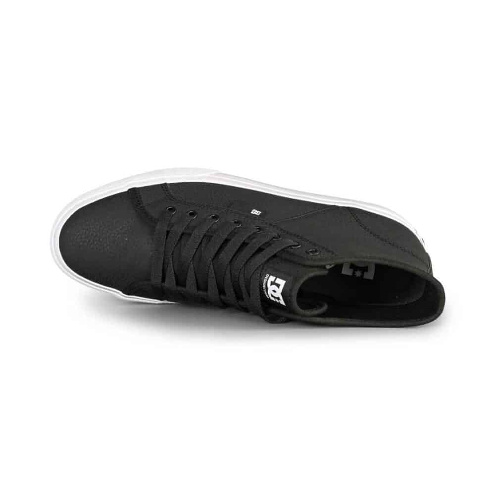 DC Manual Hi RE Skate Shoes - Black/Black/White
