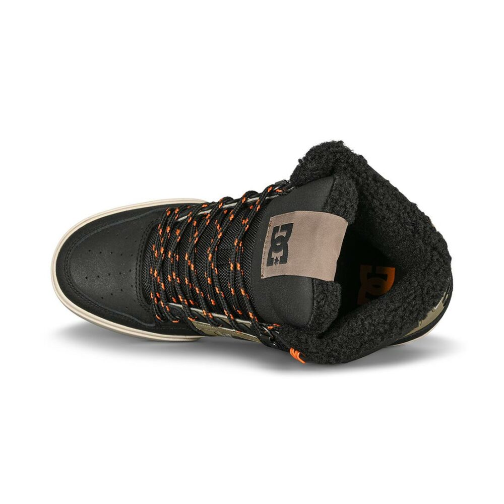 DC Pure High Top WC WNT Winterised Skate Shoes - Black/Green Print