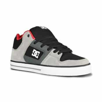 DC Pure Mid Top Skate Shoes - Black/Grey/Red