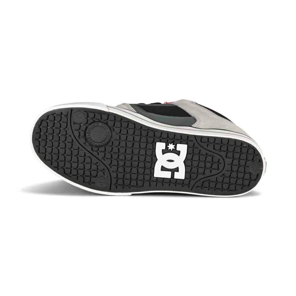 DC Pure Mid Top Skate Shoes - Black/Grey/Red
