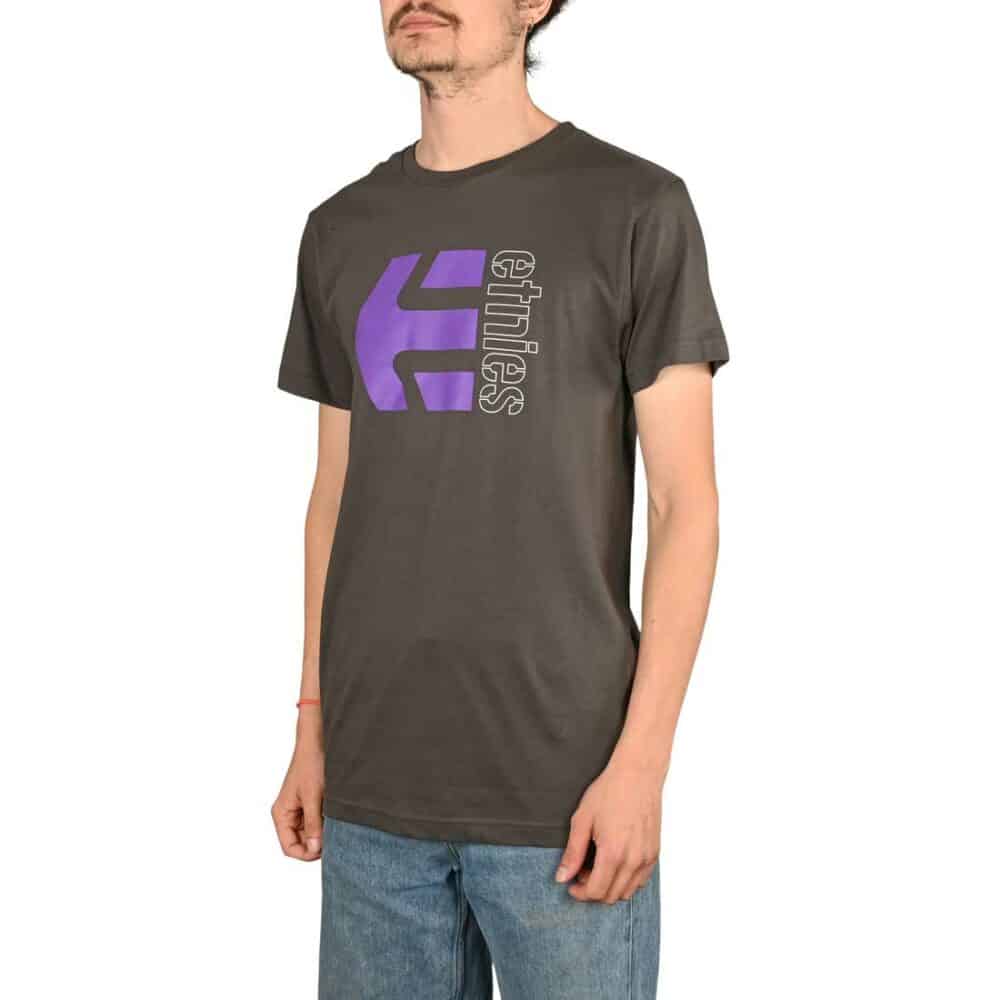 Etnies Corp Combo S/S T-Shirt - Dark Grey/White