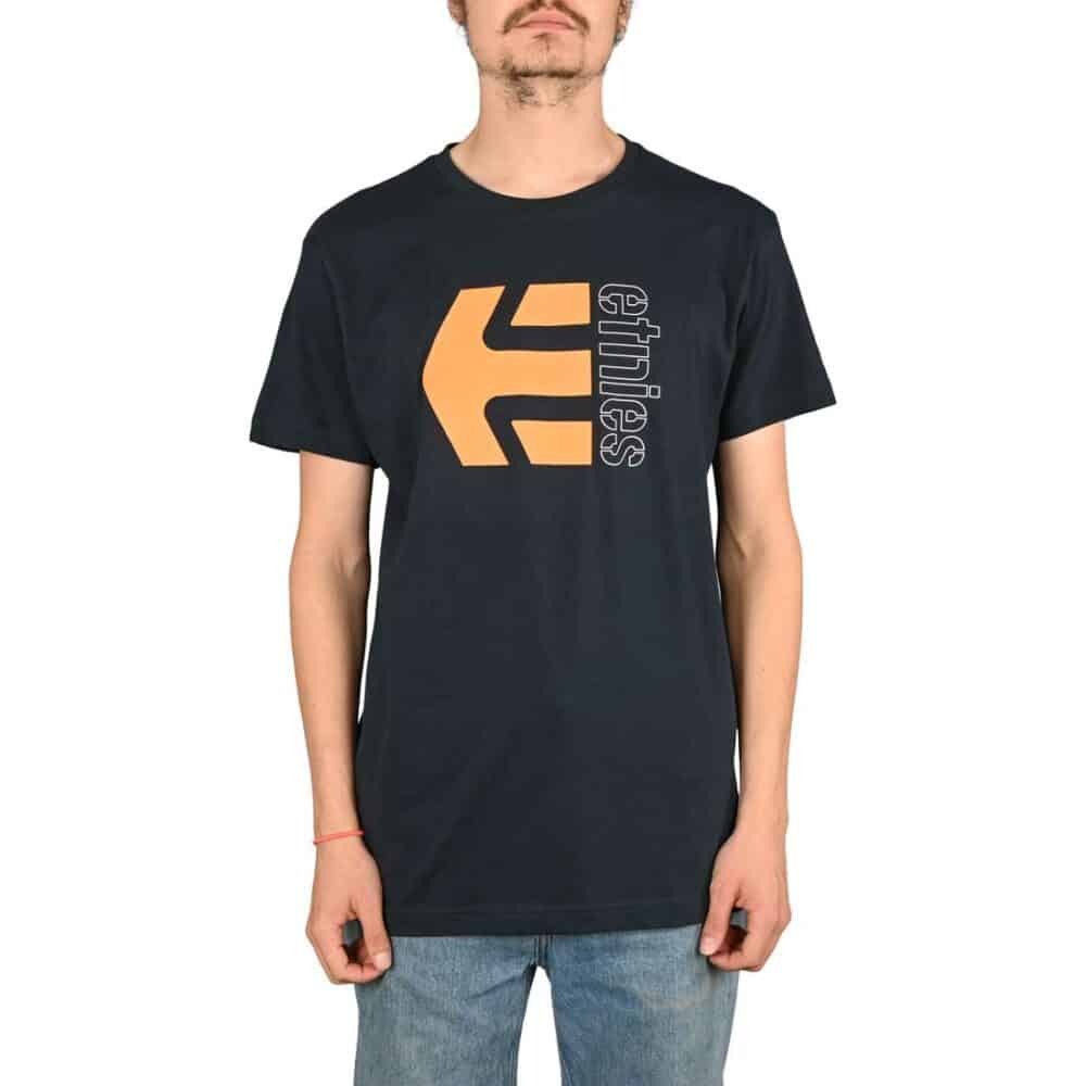 Etnies Corp Combo S/S T-Shirt - Navy/Orange