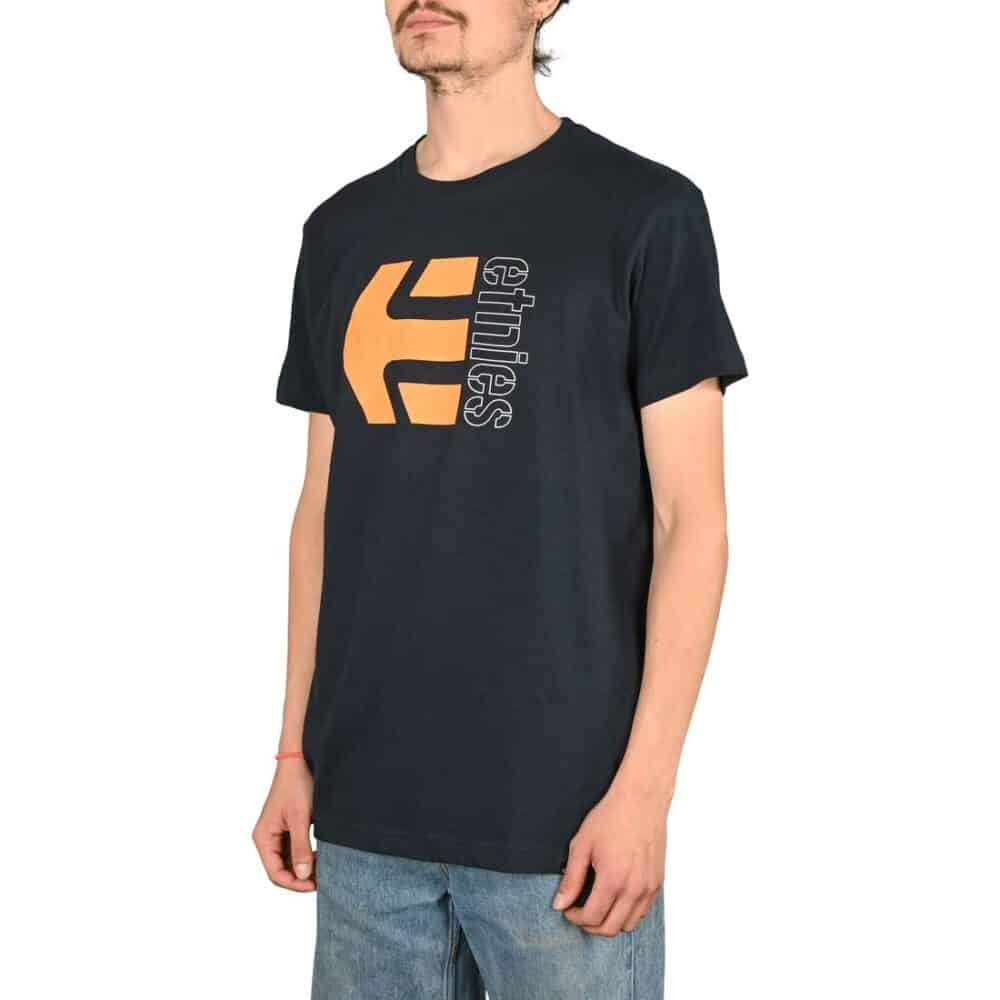 Etnies Corp Combo S/S T-Shirt - Navy/Orange