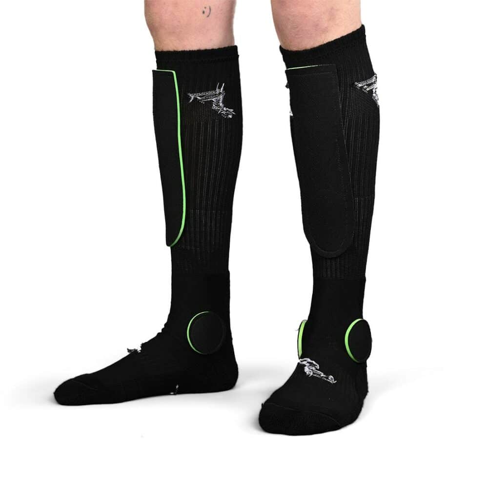 Footprint Painkiller Shin Knee-High Socks - Black